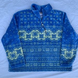 Y2K Super Cozy Pullover Blanket Jacket Snowflake Nordic Fair Isle